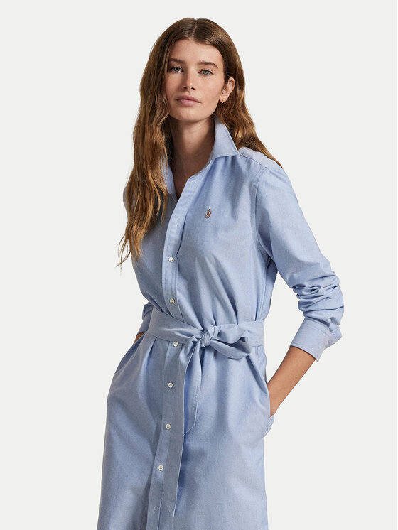 Polo Ralph Lauren Polo Ralph Lauren Košilové šaty 211928804002 Modrá Straight Fit