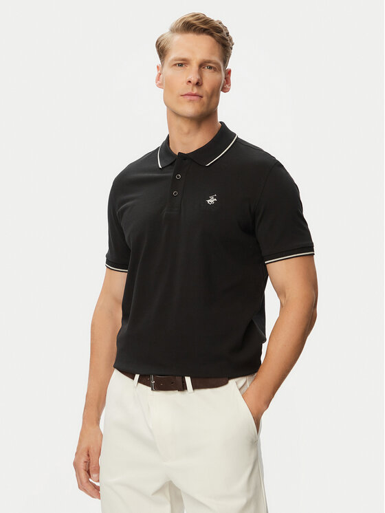 Beverly Hills Polo Club Tricou polo P-SS26M-P42561 Negru Regular Fit