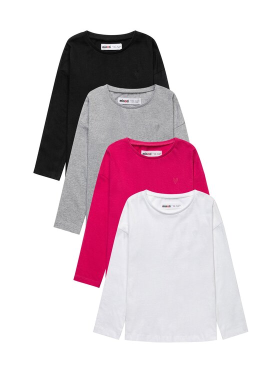 Komplet 3 longsleeve MINOTI, Rozmiar 98/104, Szary, 12MTEE 1