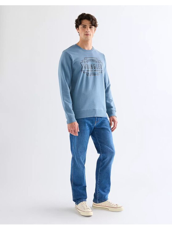 Wrangler Wrangler Bluza AMERICANA CREW Niebieski Regular Fit
