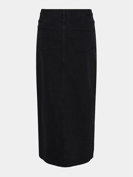 Pieces Pieces Spódnica jeansowa Jessie 17150234 Czarny Regular Fit