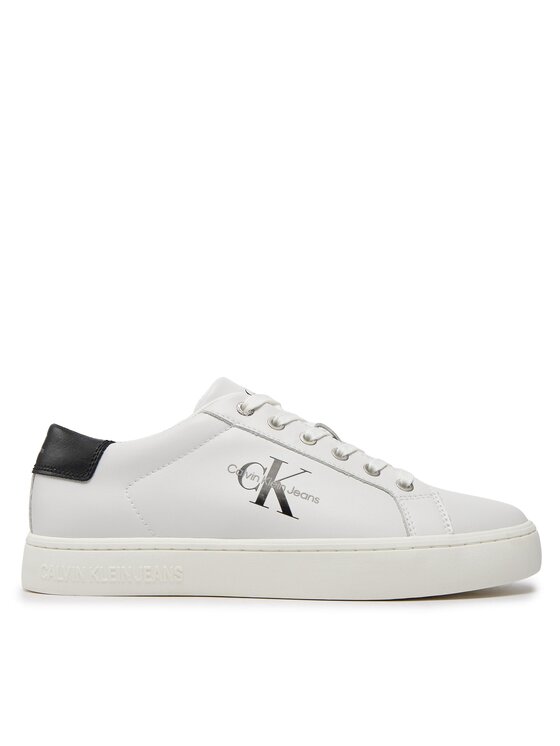 Calvin Klein Jeans Snīkeri Classic Cupsole Laceup Low Lth YM0YM00491 Balts