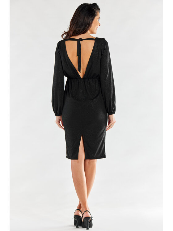 Awama Awama Sukienka wieczorowa A551 Czarny Basic Fit
