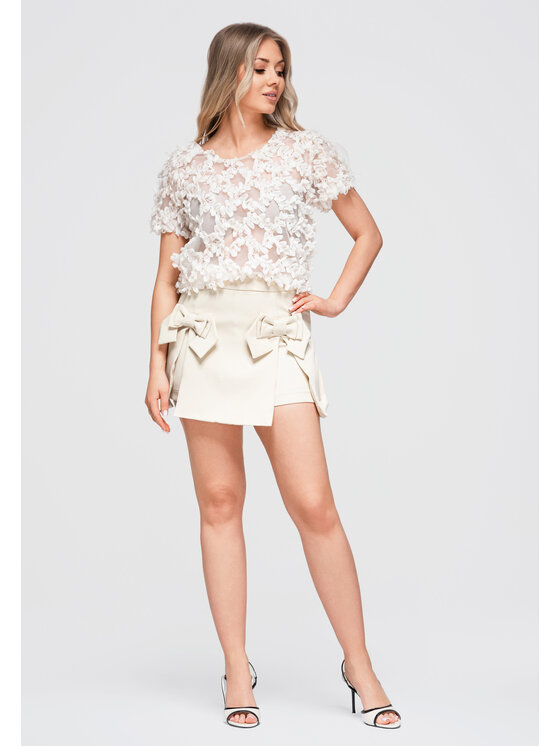 Ombre Ombre Szorty materiałowe OW-ST-E0013 Beżowy Slim Fit