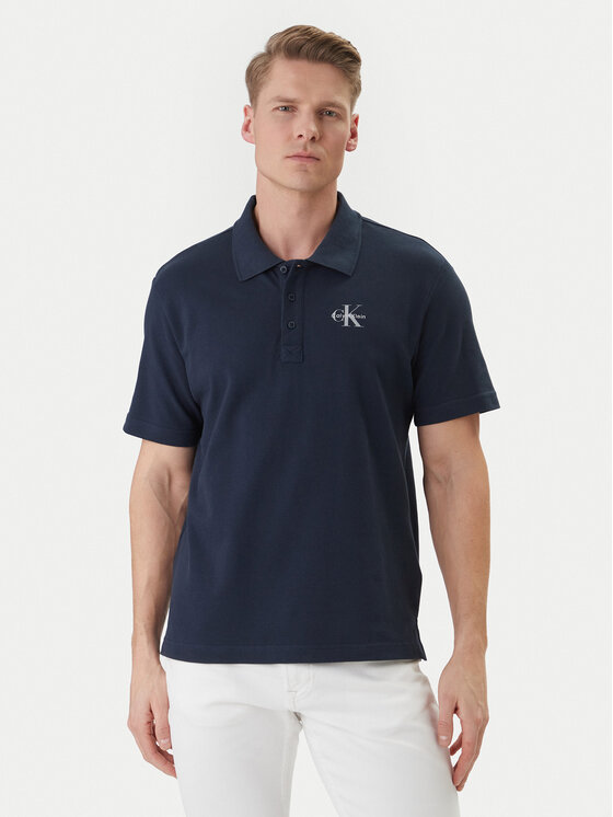 Calvin Klein Jeans Calvin Klein Jeans Polo Easy Monologo LV04RF209G Granatowy Regular Fit