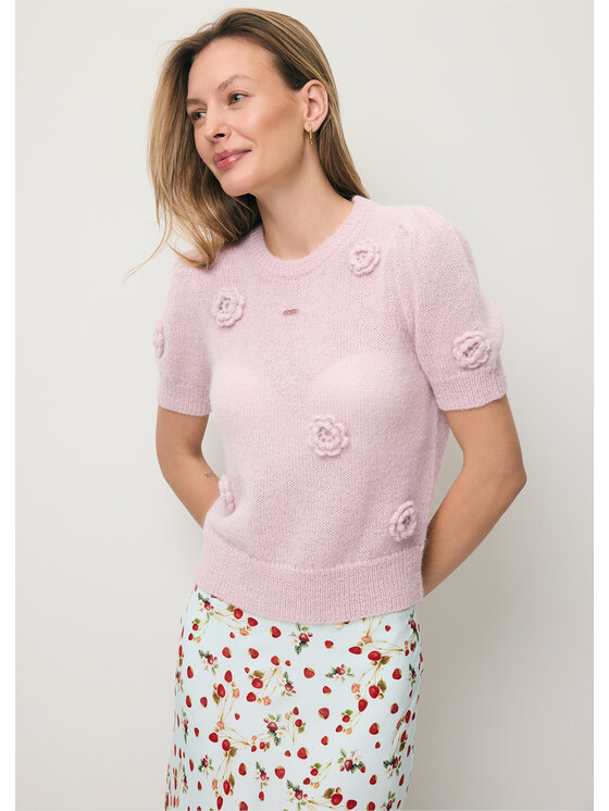 BIZUU BIZUU Sweter ADRIS Różowy Standard Fit