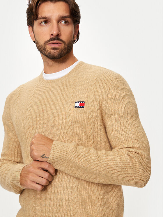 Tommy Jeans Tommy Jeans Džemper DM0DM19440 Bež Regular Fit