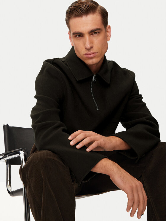 AMI PARIS AMI PARIS Volneni plašč HJK057.WV0022 Rjava Regular Fit