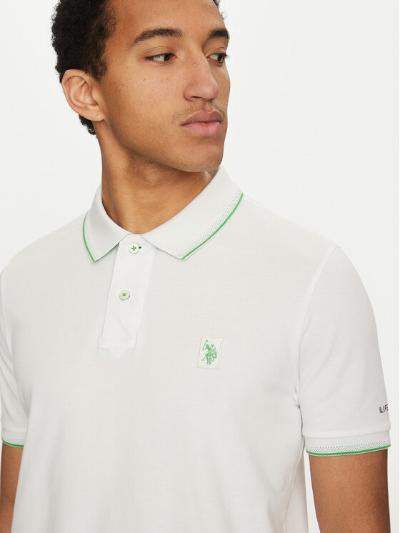 U.S. Polo Assn. U.S. Polo Assn. Polo MUP3508 Biały Regular Fit