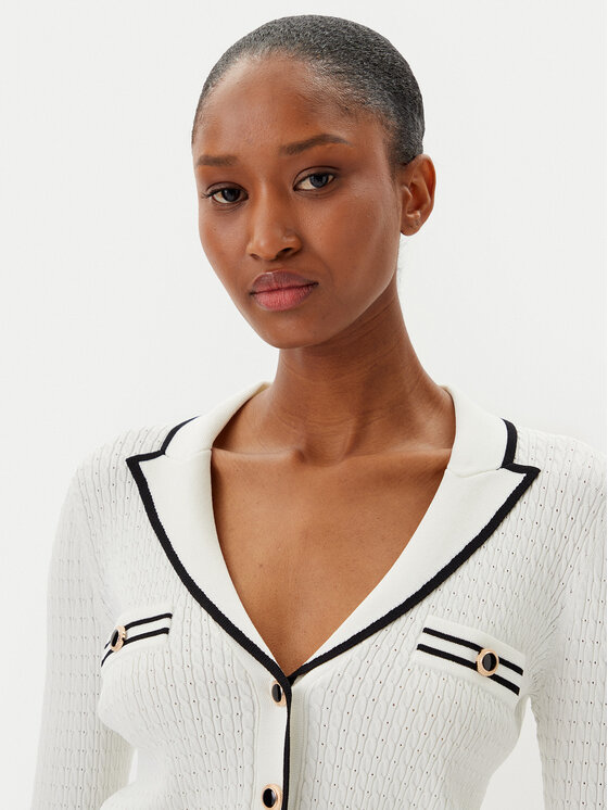 Fracomina Fracomina Kardiganas FR25ST8013K52401 Écru Slim Fit