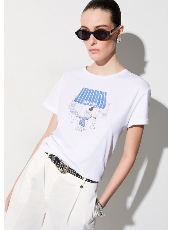 Liu Jo Liu Jo T-shirt WA6502JS923P9411 Bianco Regular Fit