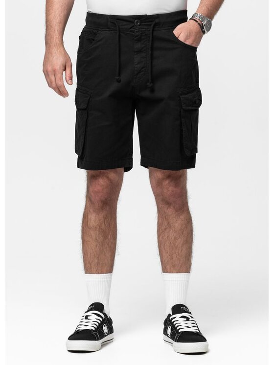PITBULL PITBULL Szorty materiałowe PROCTOR Czarny Regular Fit