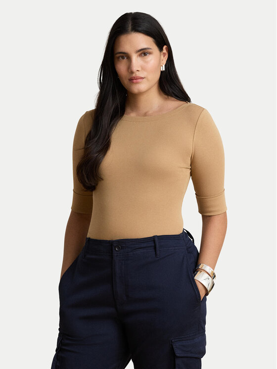 LAUREN RALPH LAUREN LAUREN RALPH LAUREN Blúz 200654963504 Sötét bézs Slim Fit