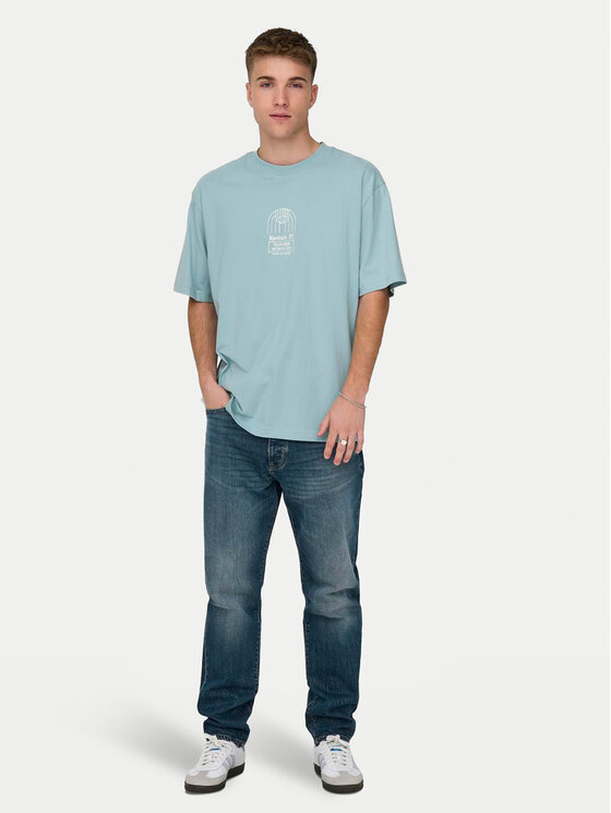 Only & Sons Only & Sons T-Shirt Malik 22029484 Niebieski Relaxed Fit