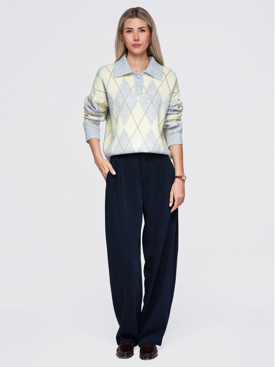 Ombre Ombre Svetr OW-SW-E0030 Šedá Relaxed Fit