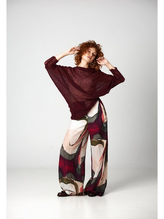 YOU by Tokarska YOU by Tokarska Sweter natalia alpaka Bordowy Regular Fit