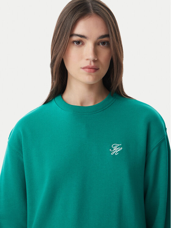 Tommy Hilfiger Tommy Hilfiger Суитшърт Logo Embroidery WW0WW48724 Зелен Regular Fit