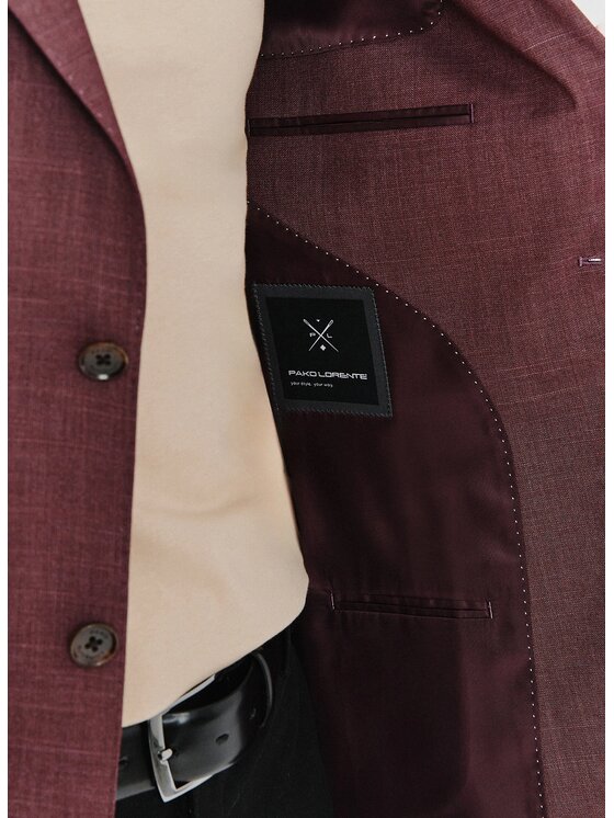Pako Lorente Pako Lorente Marynarka P24WF-3X-017 Bordowy Slim Fit