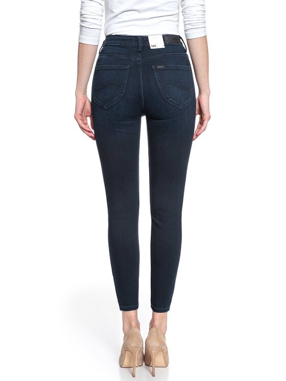 Lee Lee Jeansy SCARLETT HIGH ZIP Niebieski Skinny Fit