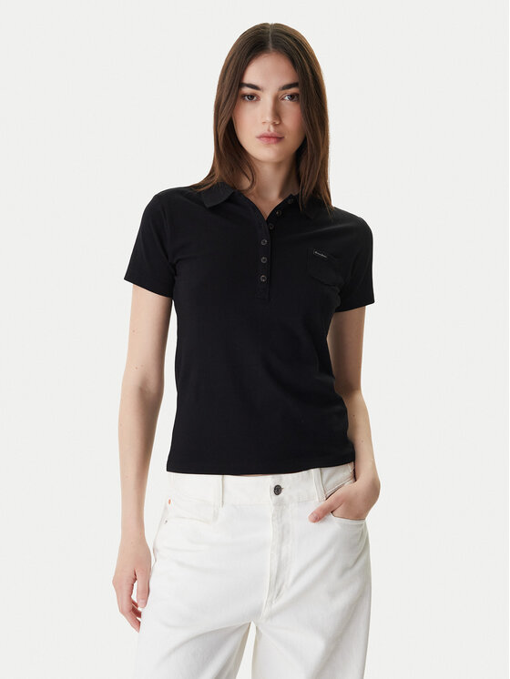 Guess Guess Polo särk W5GP73 KCYR1 Must Regular Fit