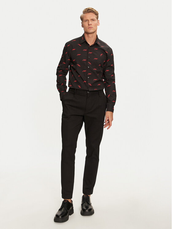HUGO Hugo Риза Ermo 50527426 Черен Slim Fit