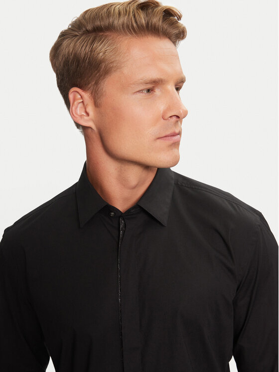 BOSS Boss Marškiniai H-Hank Party 50527623 Juoda Slim Fit