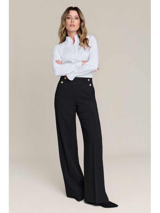 Lancerto Lancerto Spodnie materiałowe Cosmia SP073126000018 Czarny Wide Leg