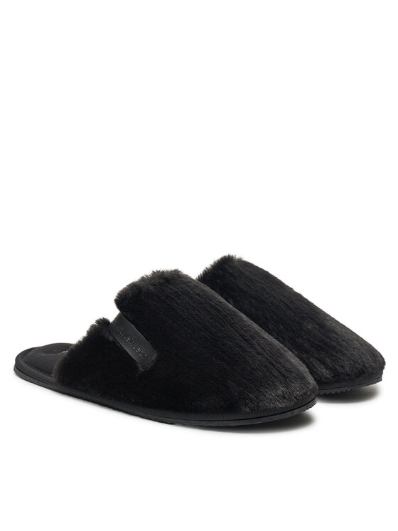 Calvin Klein Jeans Calvin Klein Jeans Kapcie Hotel Slipper Fur After Glow YW0YW01593 Czarny