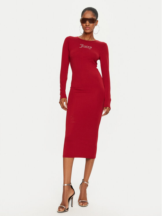 Juicy Couture Každodenné šaty Dizzie JCWED24309 Červená Slim Fit