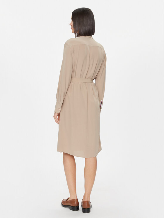 Tommy Hilfiger Tommy Hilfiger Rochie tip cămașă WW0WW40563 Bej Regular Fit