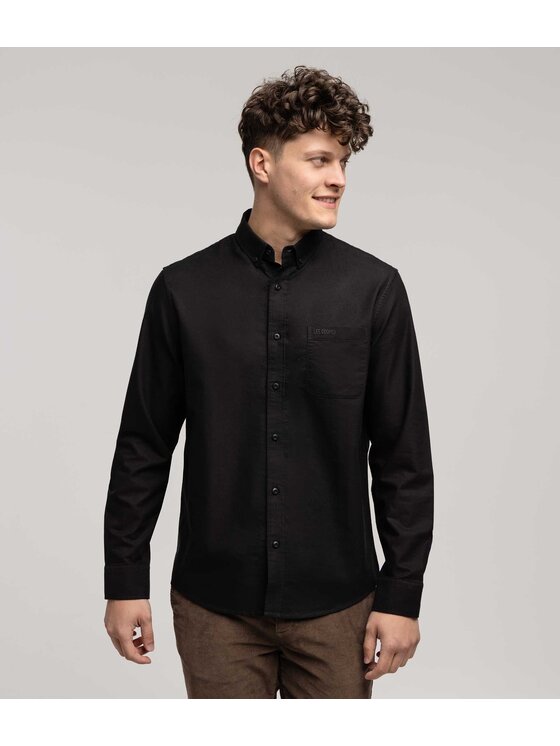 Lee Cooper Lee Cooper Koszula LARS OXFORD Czarny Regular Fit