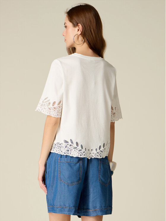 Oltre Oltre T-shirt G00GJ004621N011 Bianco Regular Fit