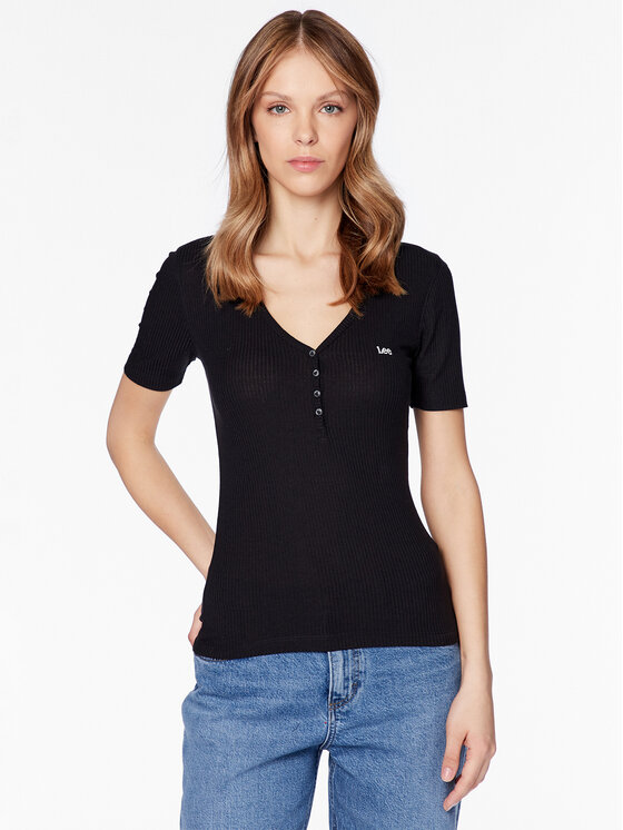 Lee Lee T-shirt L44KIP01 112333686 Crna Regular Fit