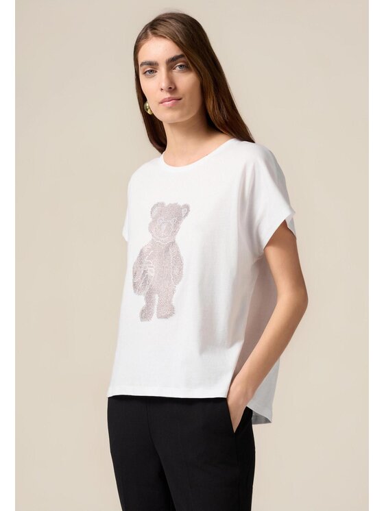 Oltre Oltre T-Shirt G422J004225N001 Biały Over Fit