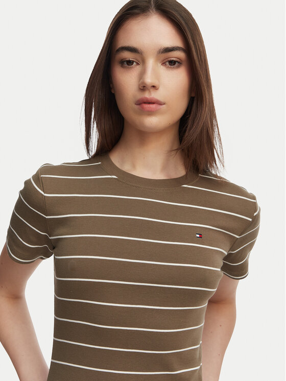 Tommy Hilfiger Tommy Hilfiger Тишърт New Cody WW0WW40587 Кафяв Slim Fit