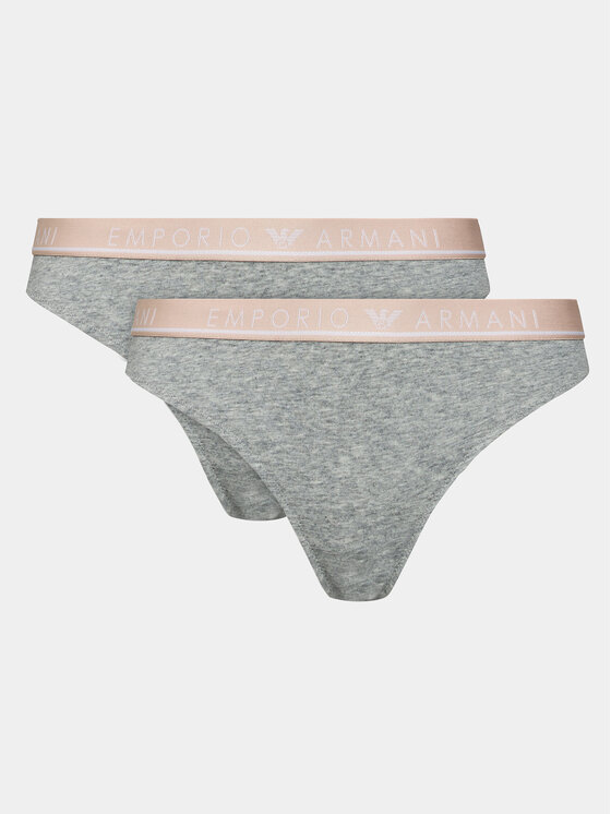 emporio armani underwear lot de 2 culottes 163334 3f227 00948 gris
