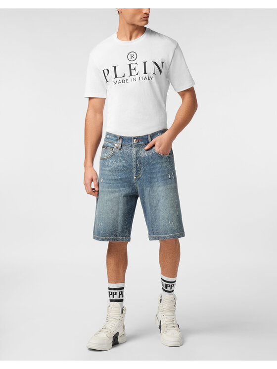 PHILIPP PLEIN PHILIPP PLEIN Szorty jeansowe 25431 Niebieski Regular Fit
