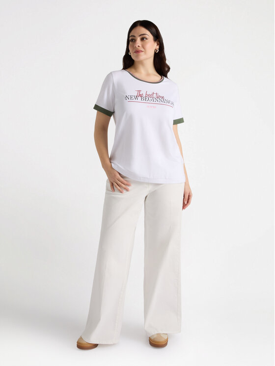 Fiorella Rubino Fiorella Rubino T-Shirt G374L008124N011 Biały Regular Fit