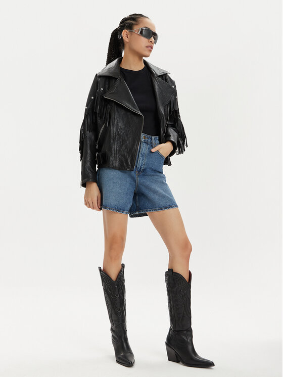 Lee Lee Szorty jeansowe Stella 112349020 Niebieski Wide Leg