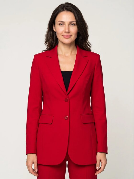Willsoor Willsoor Marynarka 68283 Czerwony Slim Fit