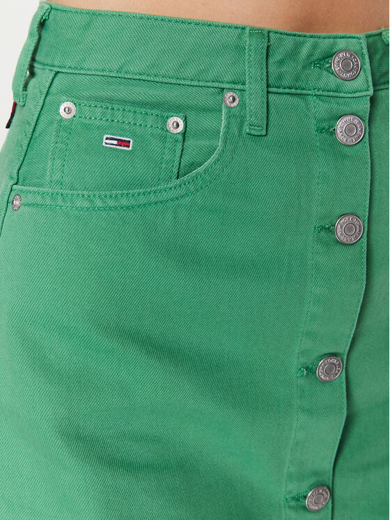 Tommy Jeans Tommy Jeans Spódnica trapezowa A-Line DW0DW15663 Zielony Regular Fit