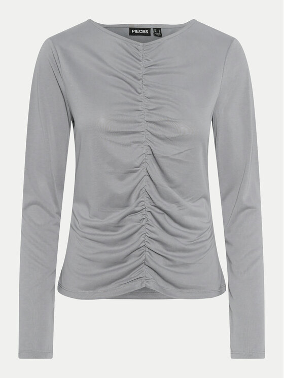 Pieces Pieces Bluza Anora 17151339 Siva Slim Fit