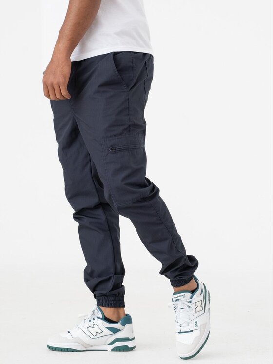Jigga Wear Jigga Wear Spodnie materiałowe Spodnie Materiałowe Jogger Bojówki Ze Ściągaczem Grantowe Jigga Wear Crown Ripstop Cargo L Granatowy Jogger Fit