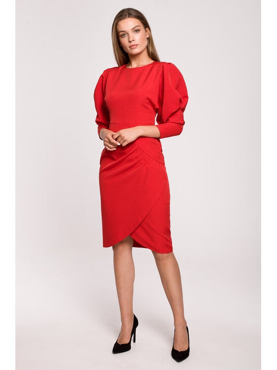 Stylove Stylove Koktejlové šaty S284 Červená Regular Fit