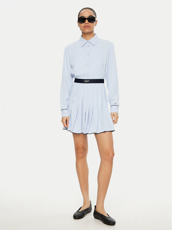 Tommy Jeans Tommy Jeans Hemdkleid DW0DW19474 Himmelblau Regular Fit