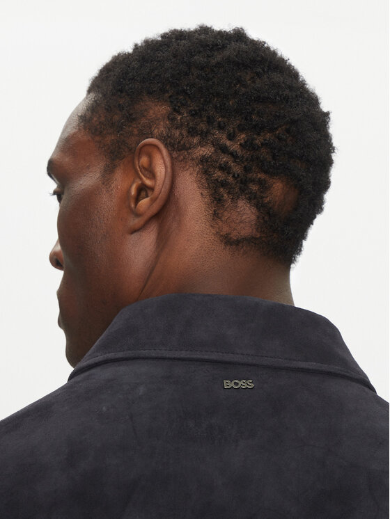 BOSS BOSS Kožená bunda H-Malbano5 50528014 Tmavomodrá Regular Fit