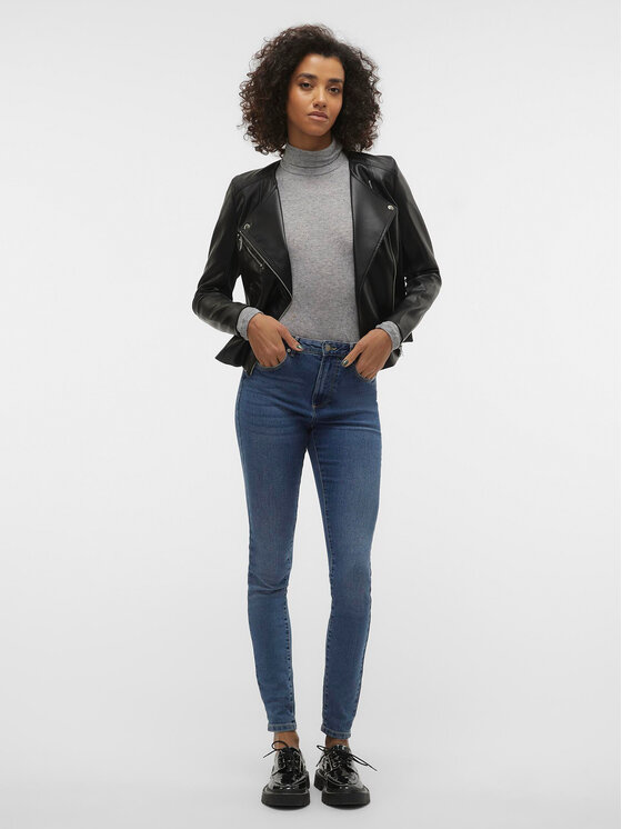 Vero Moda Vero Moda Bunda z imitácie kože Riley 10302441 Čierna Slim Fit