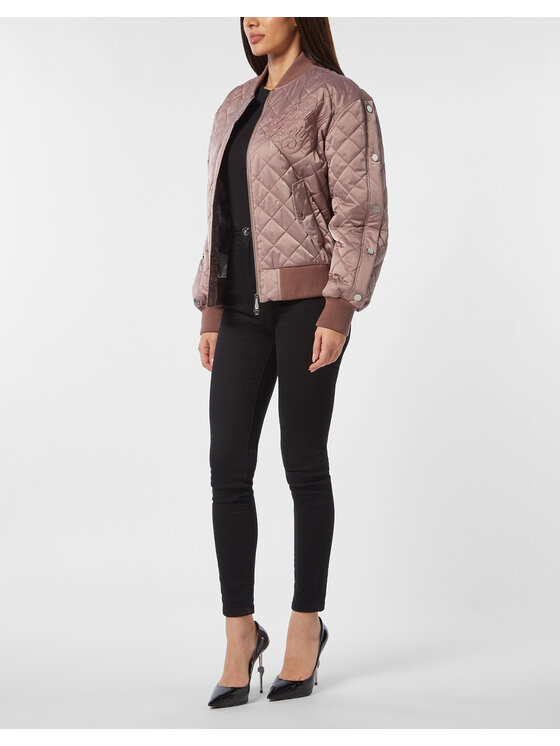 PHILIPP PLEIN PHILIPP PLEIN Kurtka bomber 27297 Kremowy Regular Fit