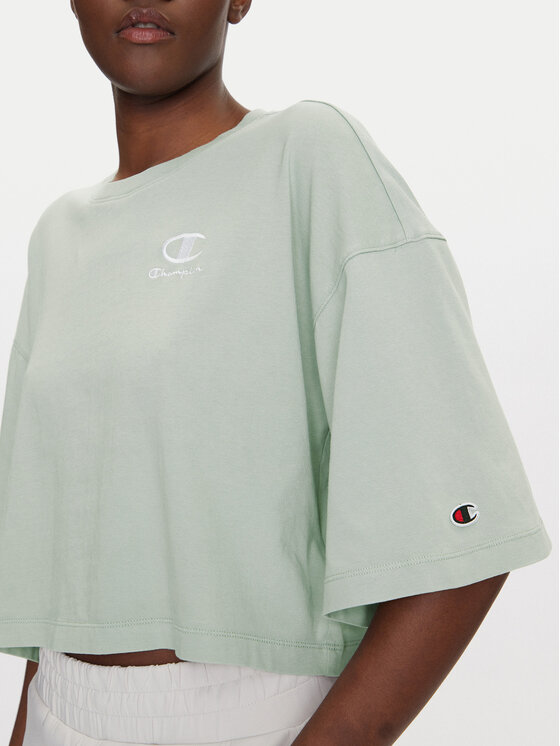 Champion Champion Marškinėliai Icons Washed Look 118023 Žalia Loose Fit