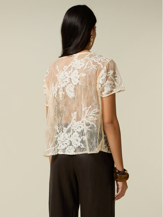 Oltre Oltre Bluzka 2180J000985N021 Biały Regular Fit